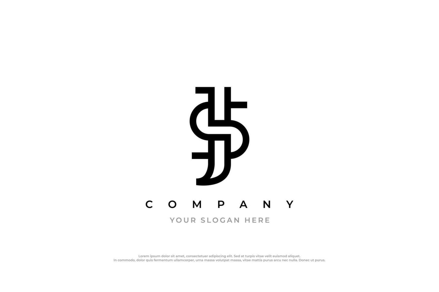 Minimal JS or SJ Logo Design vector