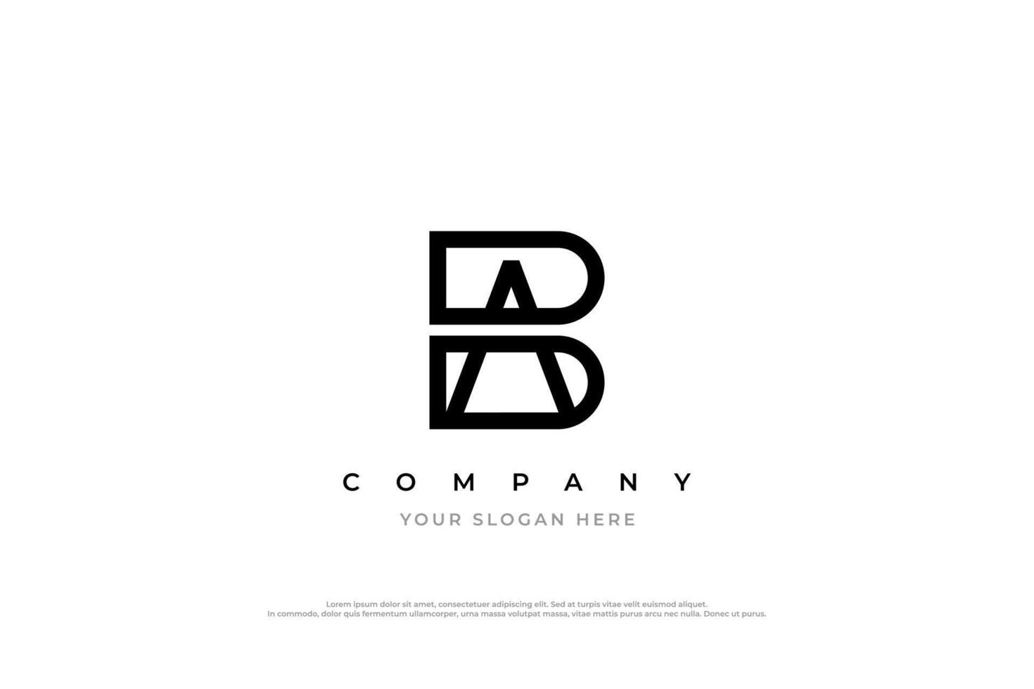 Initial AB or BA Logo Design vector