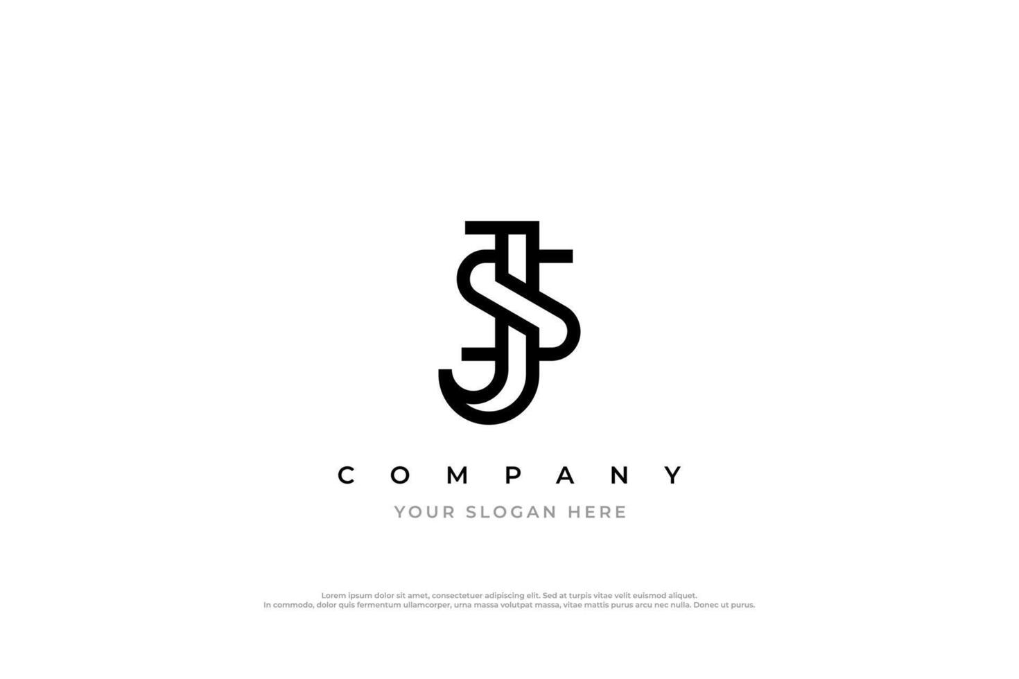 Initial Letter JS Logo Design vector