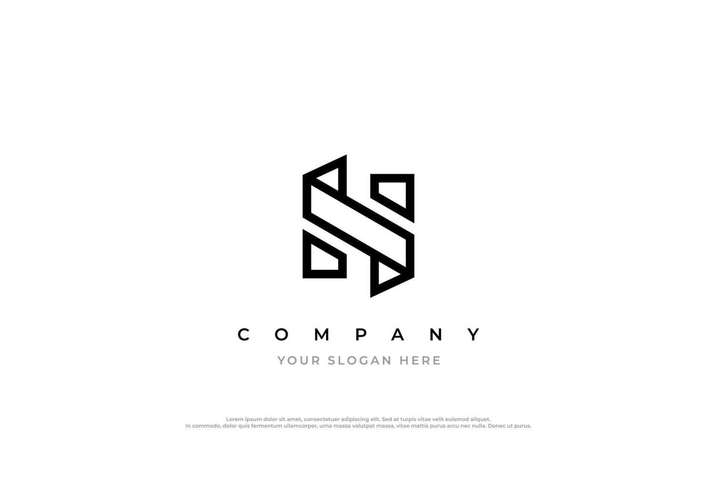 Minimal Letter SH or H Logo Design vector