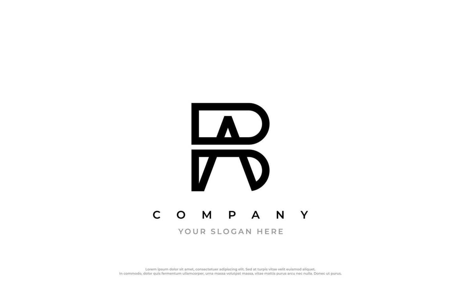 Initial Letter AB or BA Logo Design vector