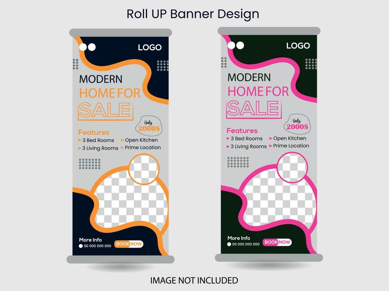 Real Estate Roll Up Banner Template For Home sell vector