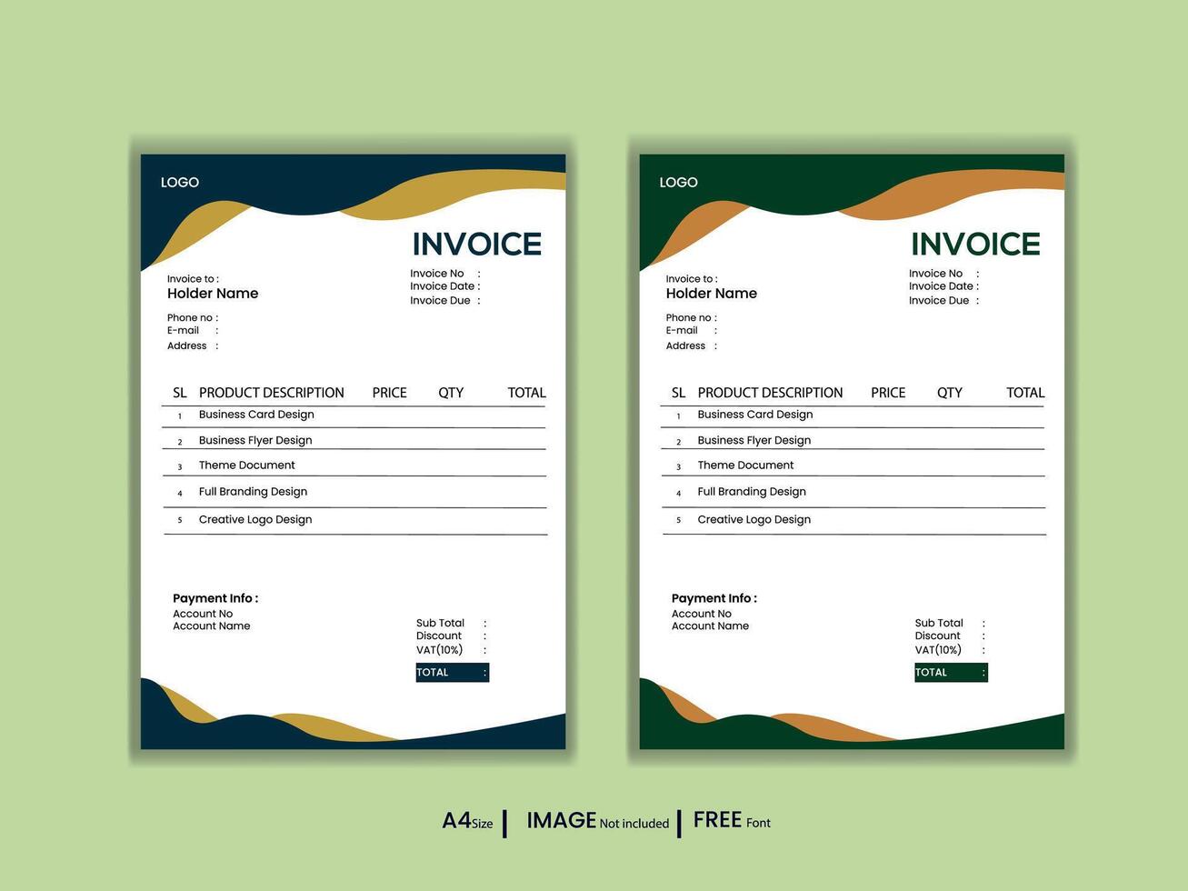 Business Invoice design Template vector