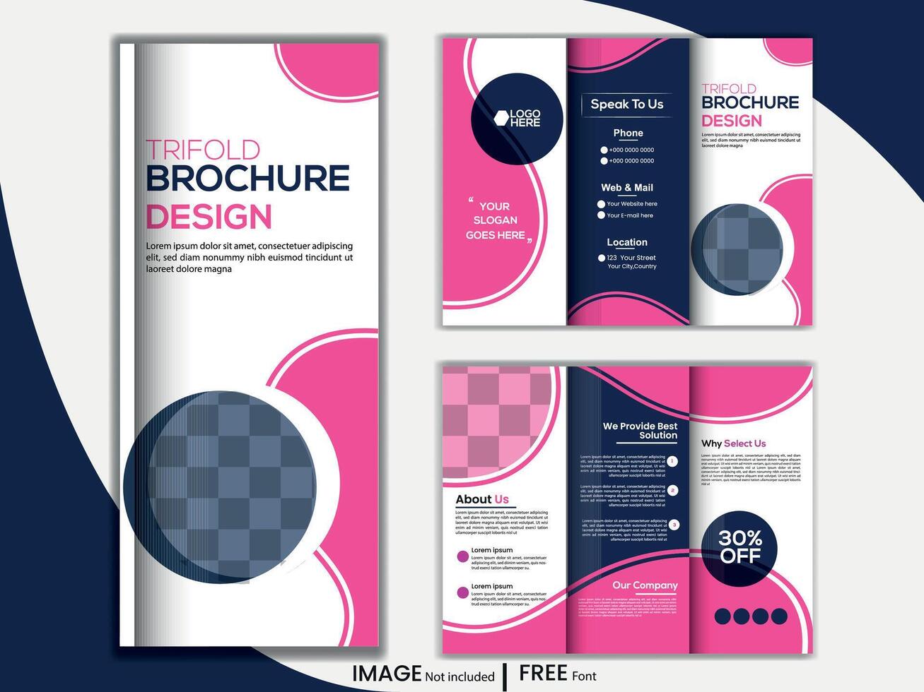 Modern trifold business brochure template vector