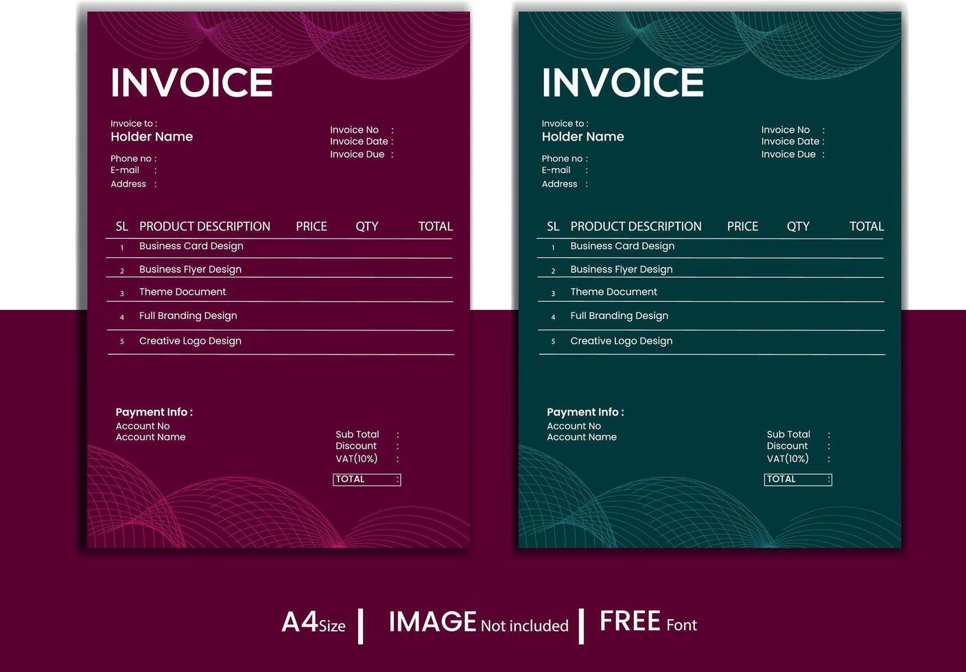 Business Invoice design Template vector