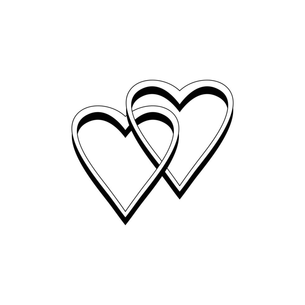 wedding heart line art with white backgroun vector