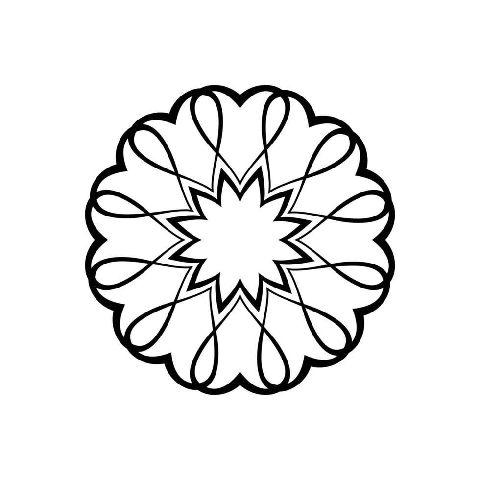 hand drawn heart ornament mandala vector