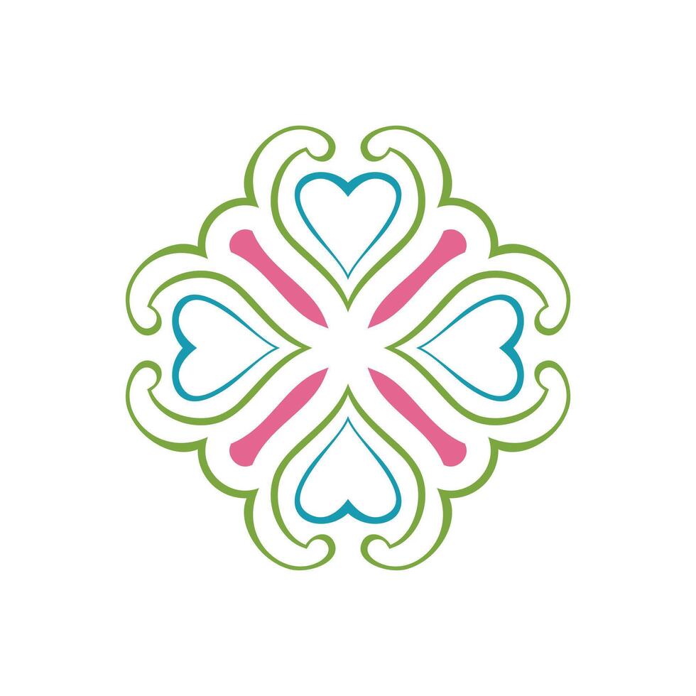 Heart-shaped ornament illustration template design vector