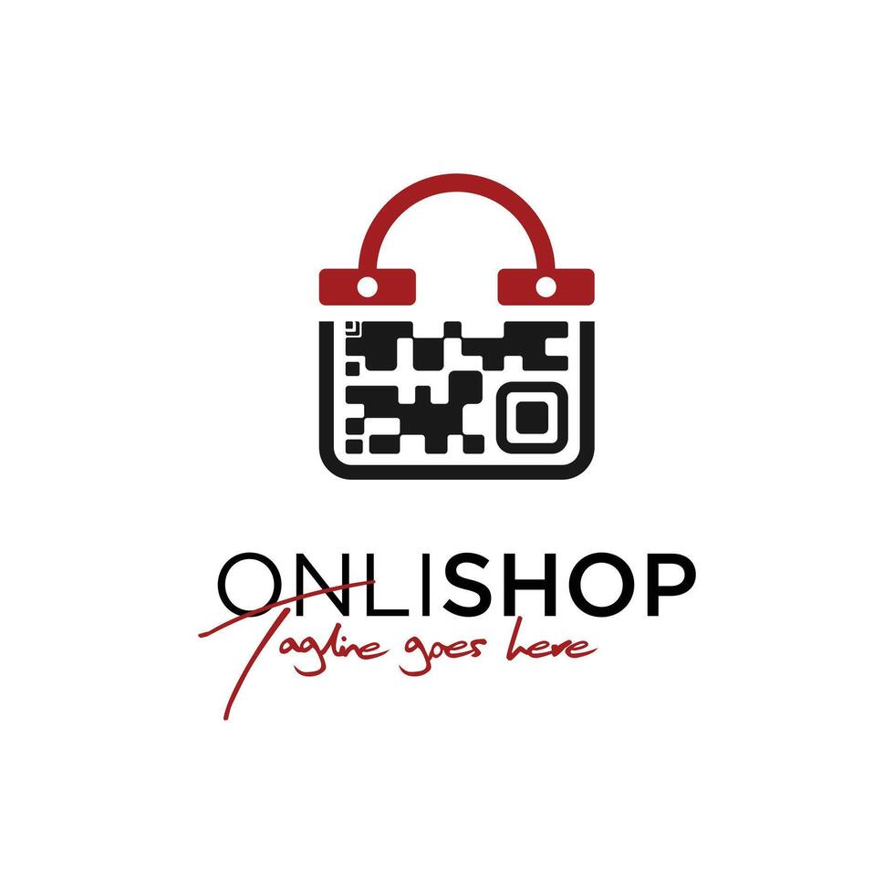 bag qr code icon symbol logo design online shopping vector