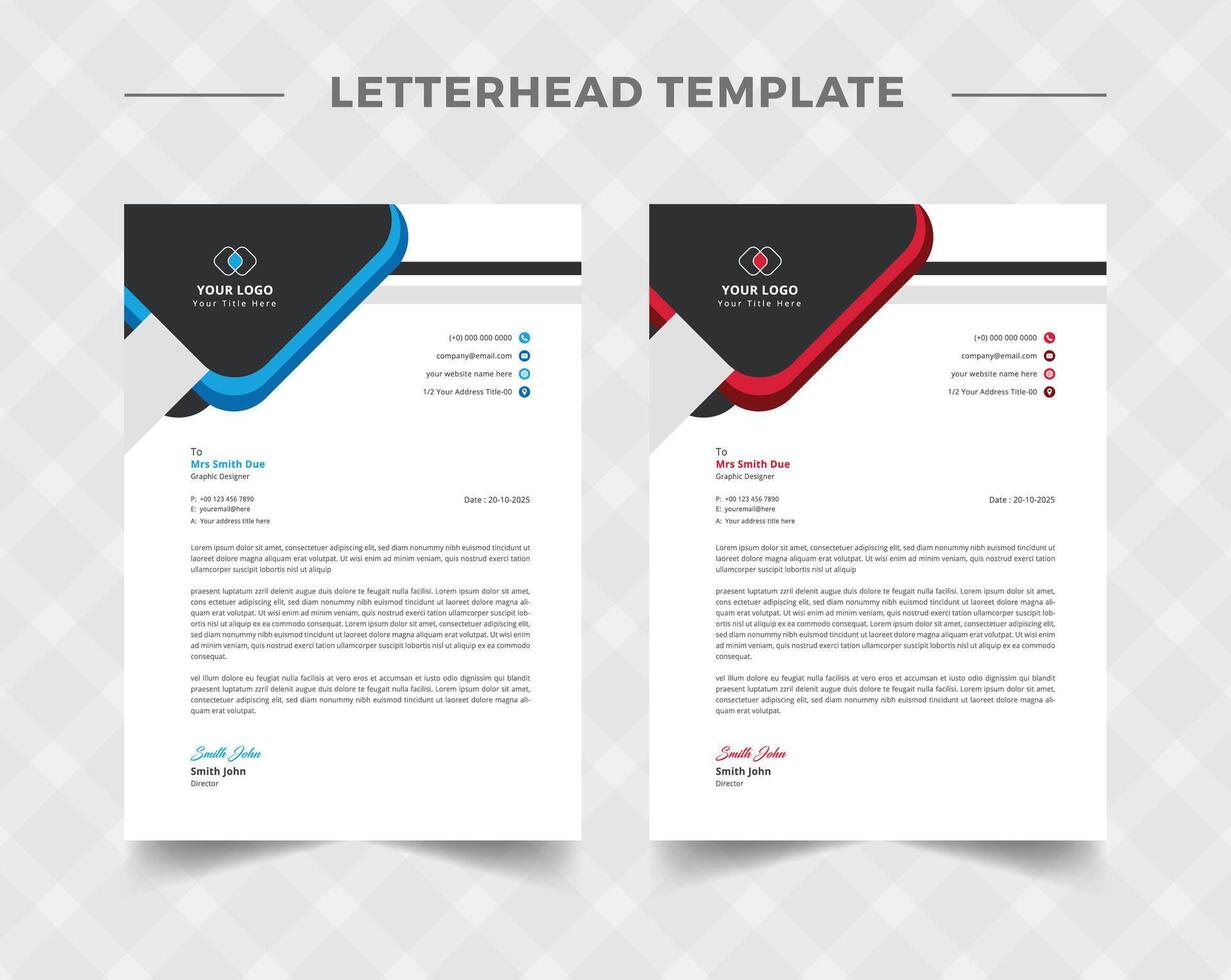 Abstract Letterhead design template layout vector