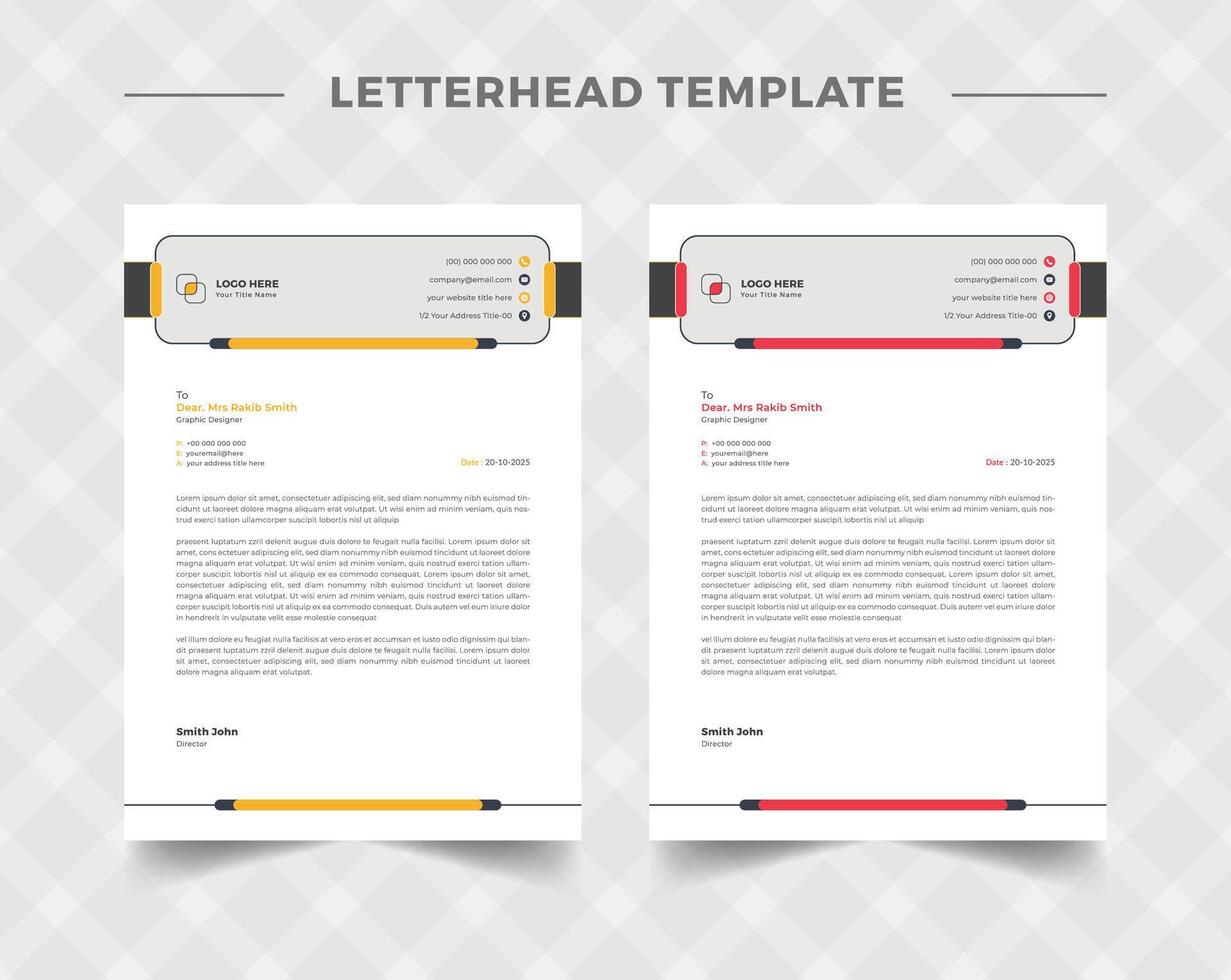 Business style letter head templates for your project design, Vector illustration