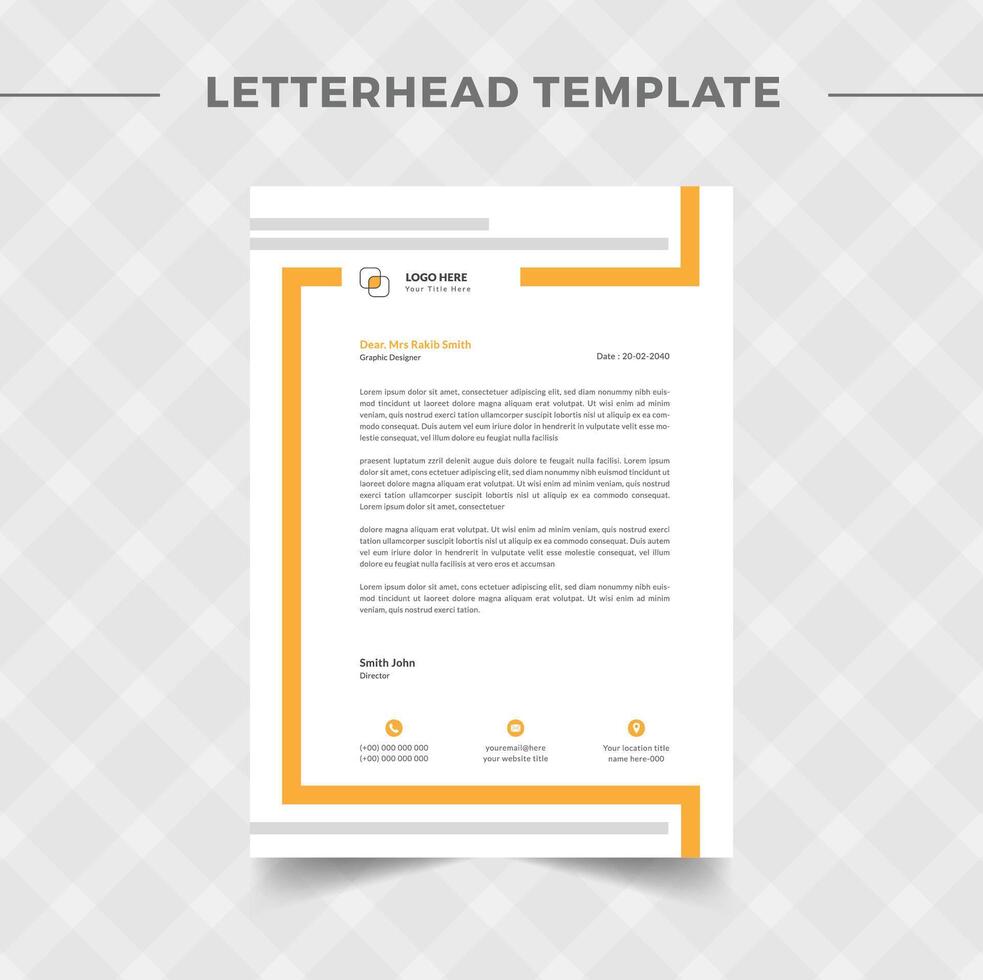 corporate modern letterhead design template vector