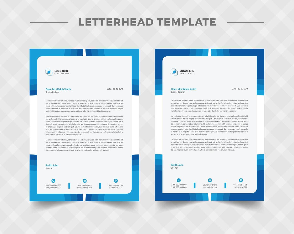 modern abstract colorful letterhead design with clean design vector