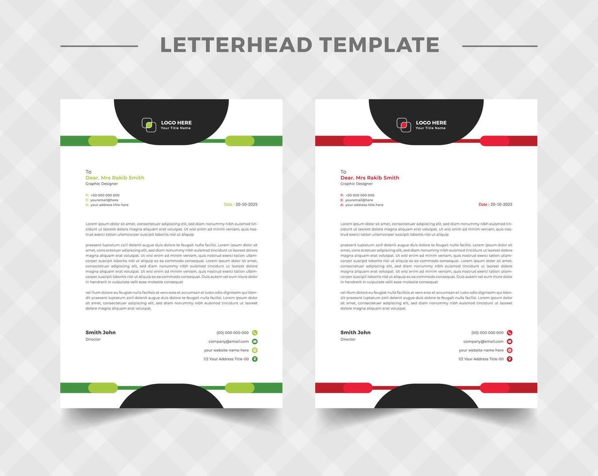 Business style letter head templates for your project design, Vector illustration.