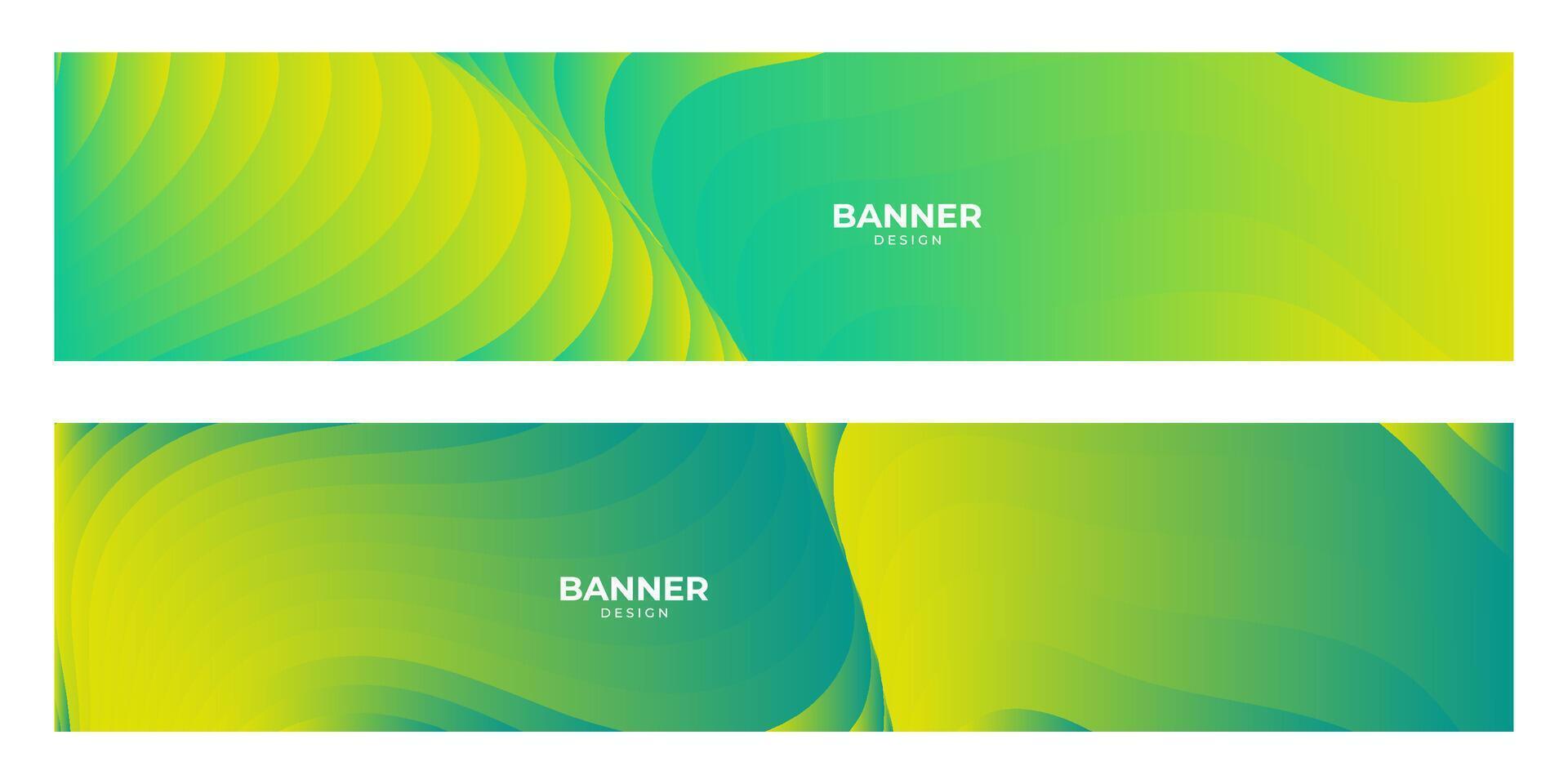 set of green yellow bio banner background vector