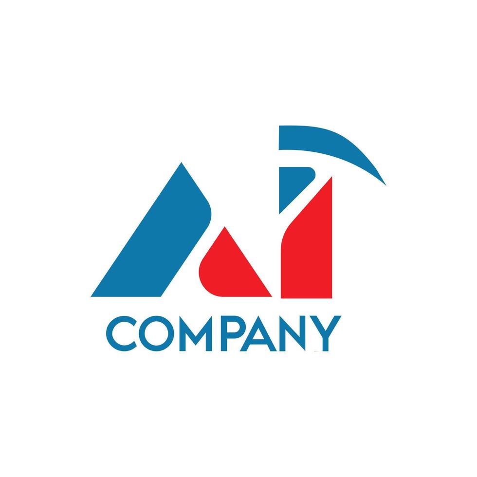 Initial lowercase letter ai, curve rounded logo, vector