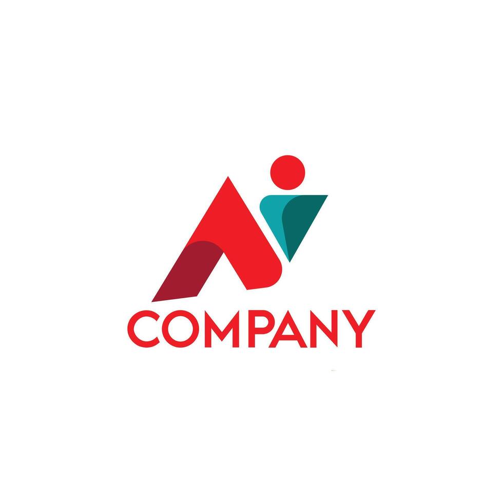 Initial lowercase letter ai, curve rounded logo, vector
