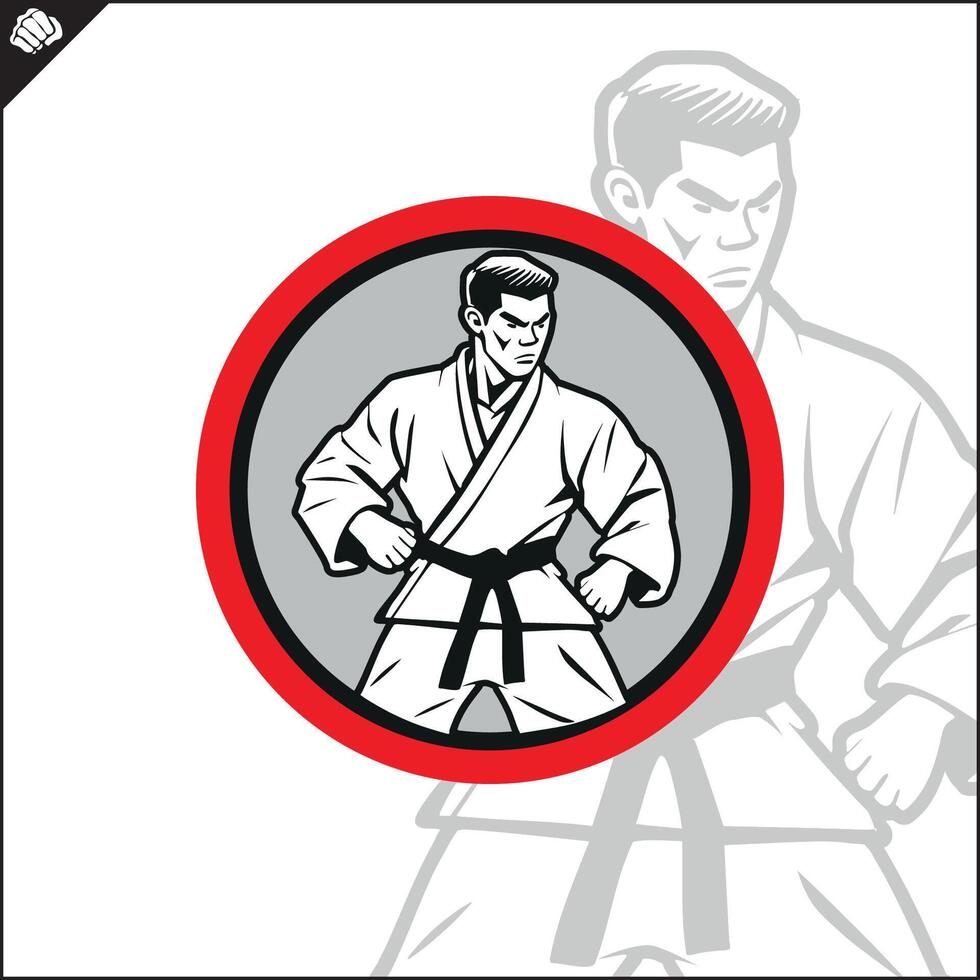 Martial art colored simbol design. Karate emblem. vector