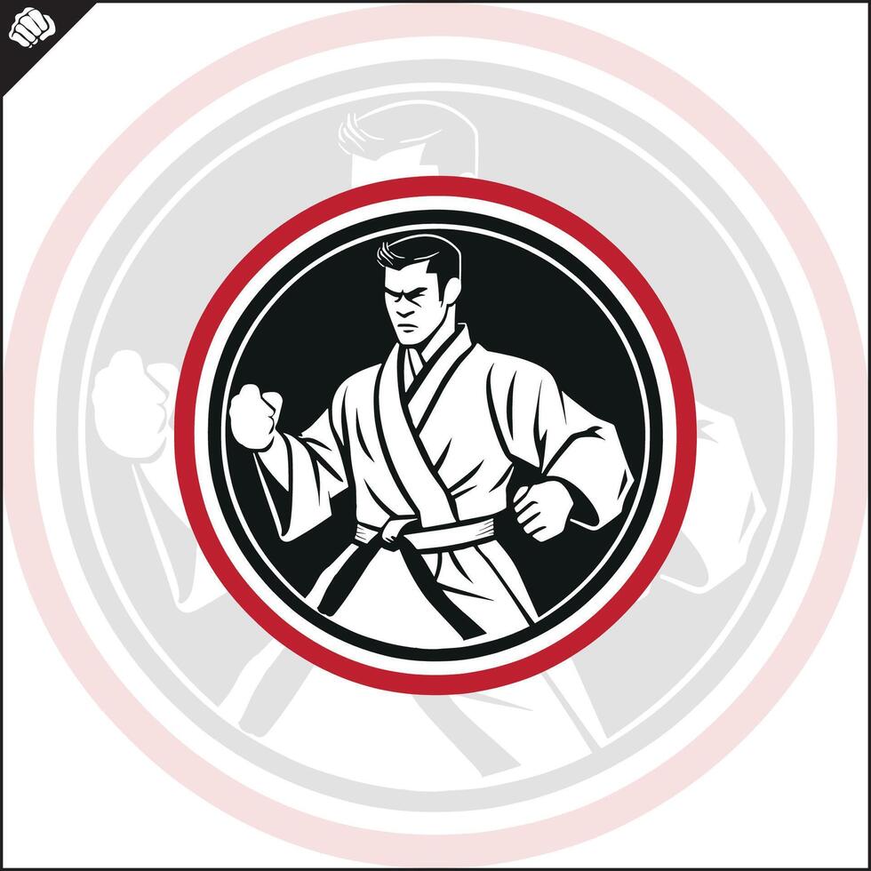 Martial art colored simbol design. Karate emblem. vector