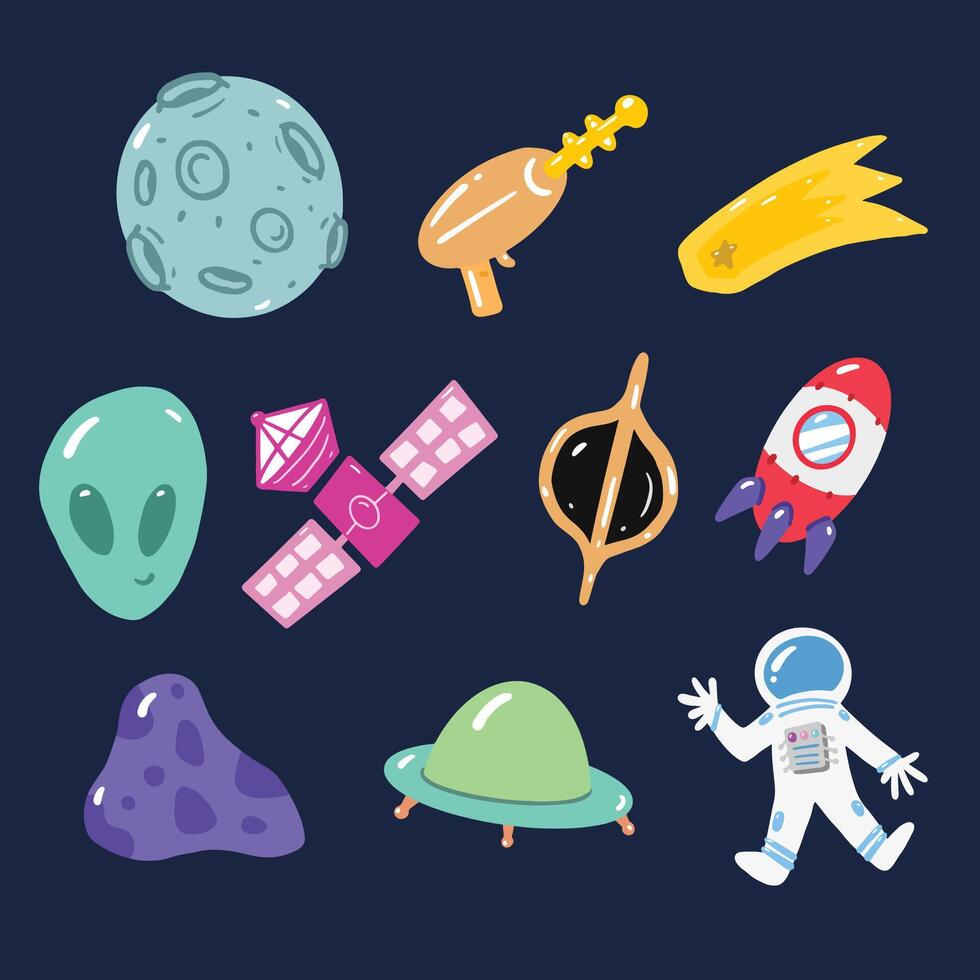 10 Galaxy and Space Illustration Vector
