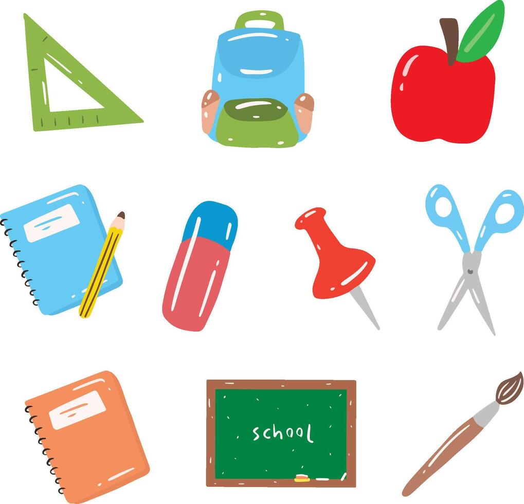 10 Back to School Illustration Vector