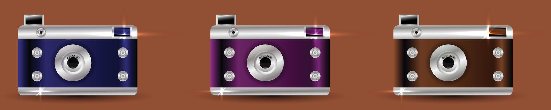 3d vector art old school digital camera in ancient style.