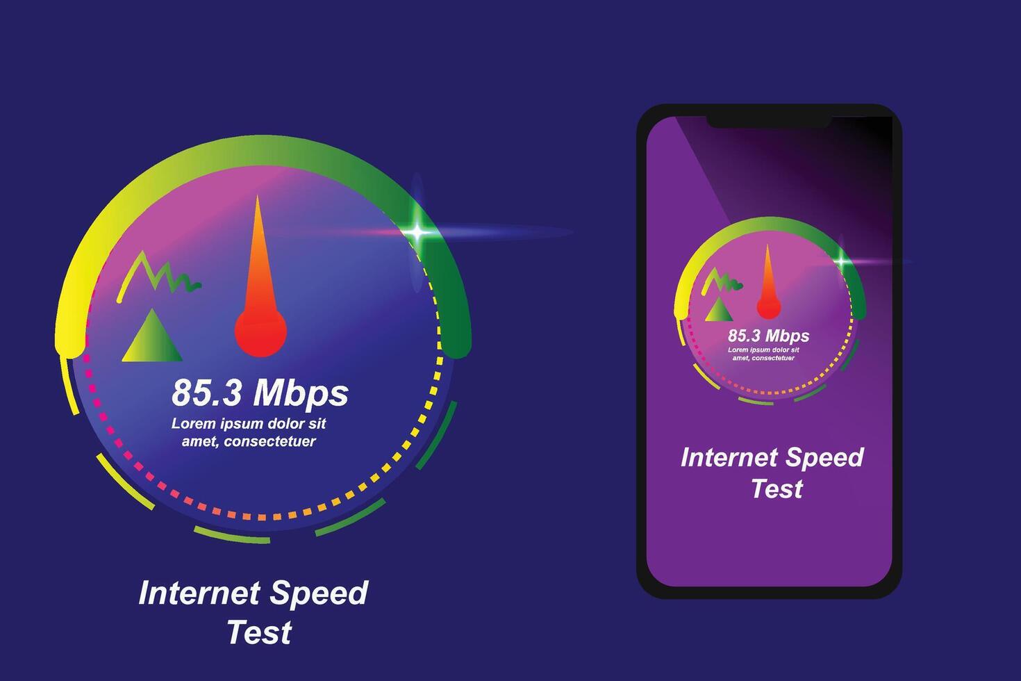 Vector illustration of internet speed test 5g suitable for visualizing technology to test internet speed background design