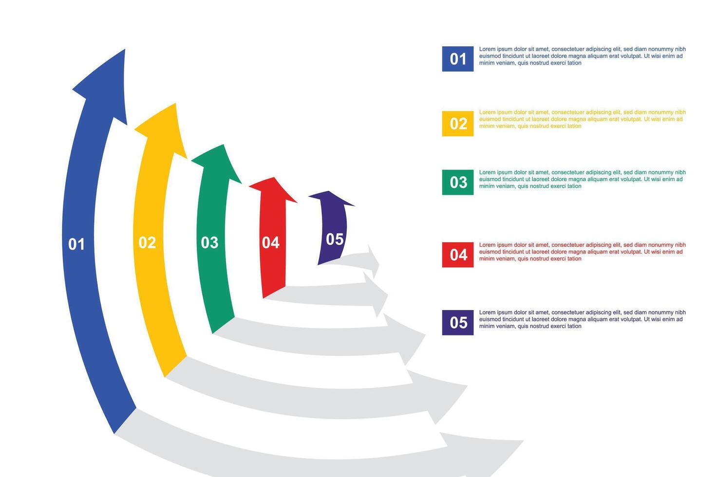vector modern infographic design 5 step workflow