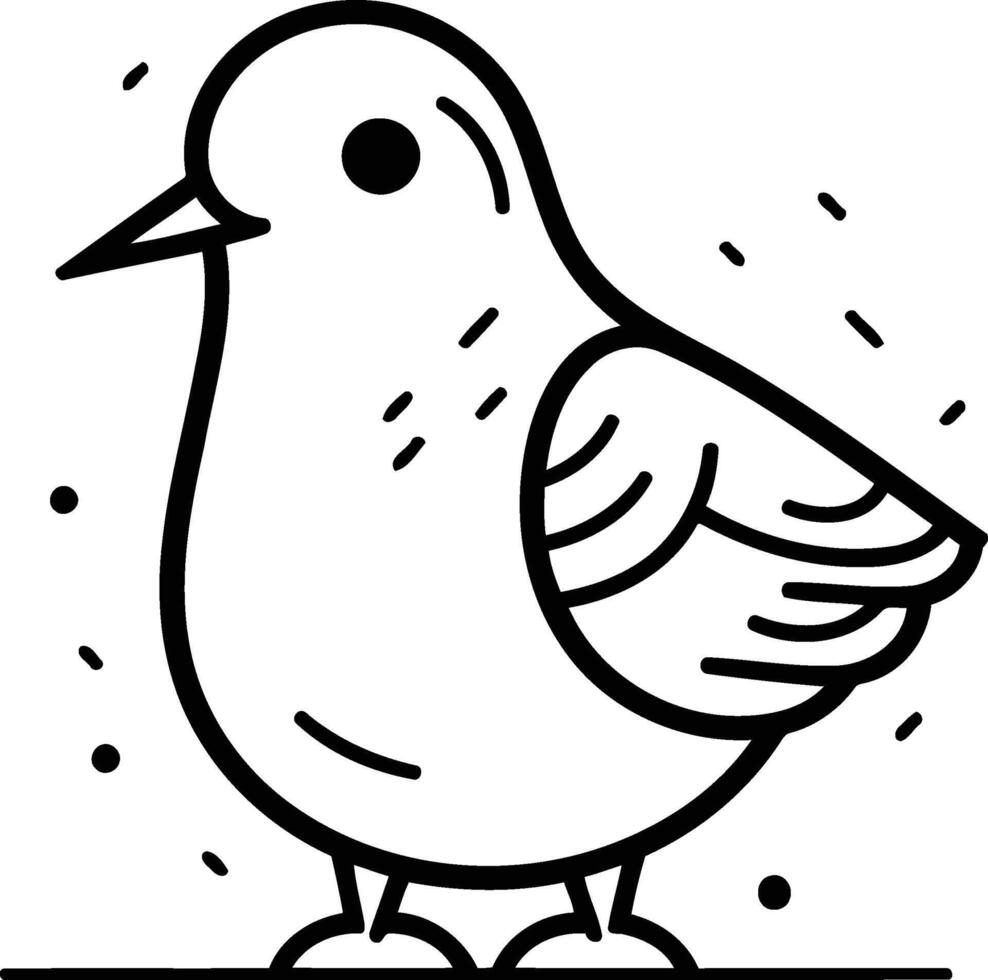 Pigeon bird isolated on white background. Vector illustration in flat style.