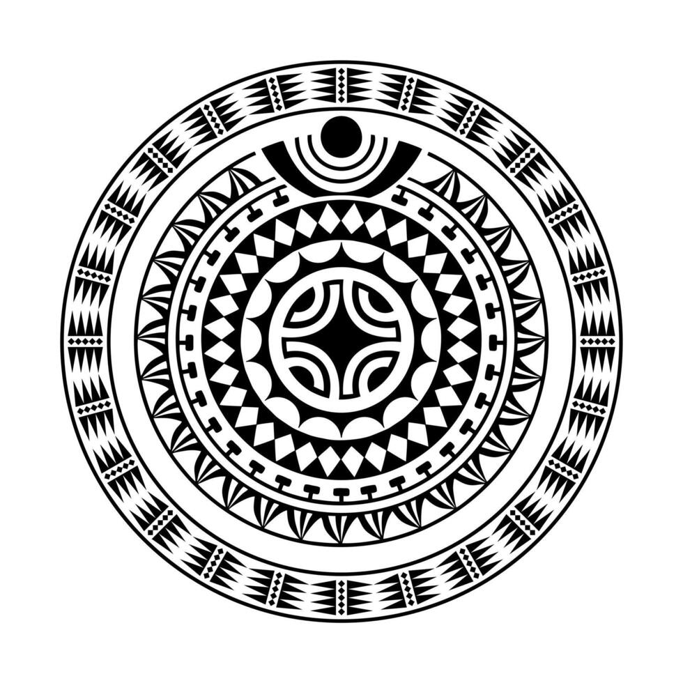 redondo tatuaje ornamento con esvástica maorí estilo. africano, aztecas o maya étnico estilo. vector