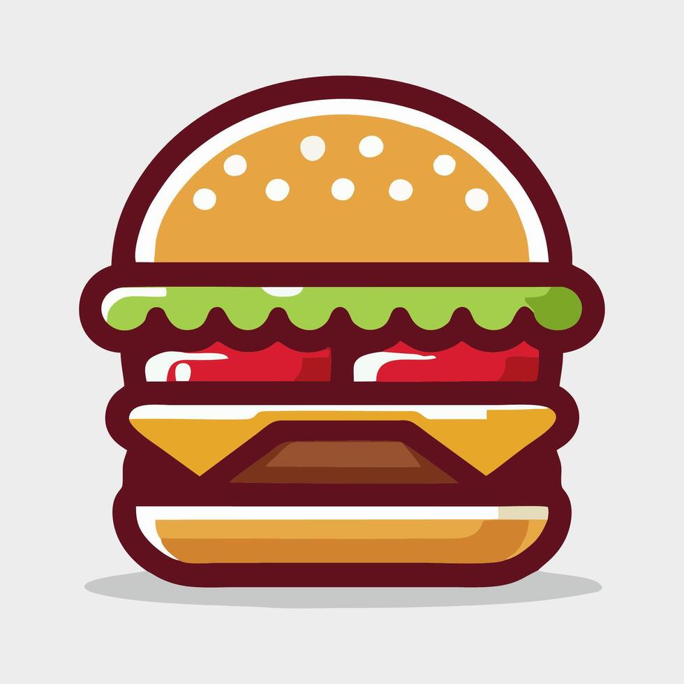 vector hamburguesa icono, lleno color