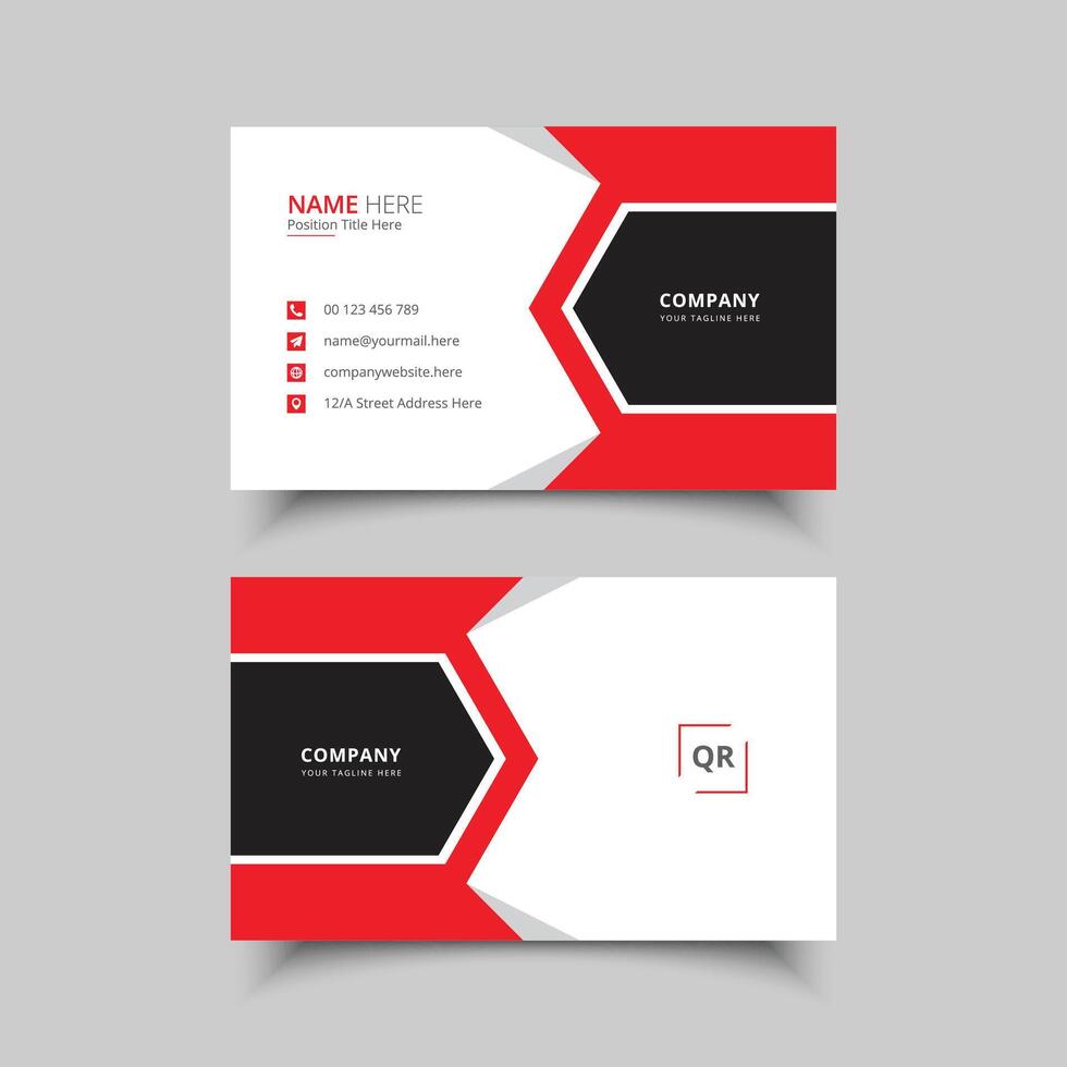 clean professional business card template vector