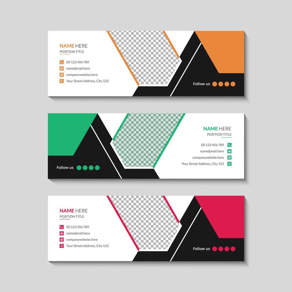 corporate email signature template design vector