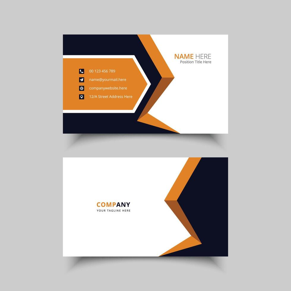 clean professional business card template vector