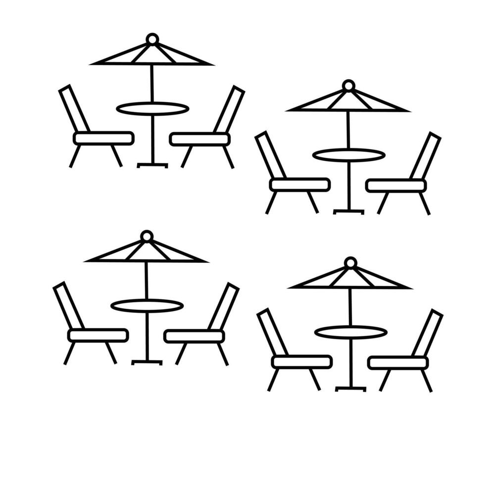 Business Office Desk Line Art Vector Illustration. Illustration of open space interior. Modern office.