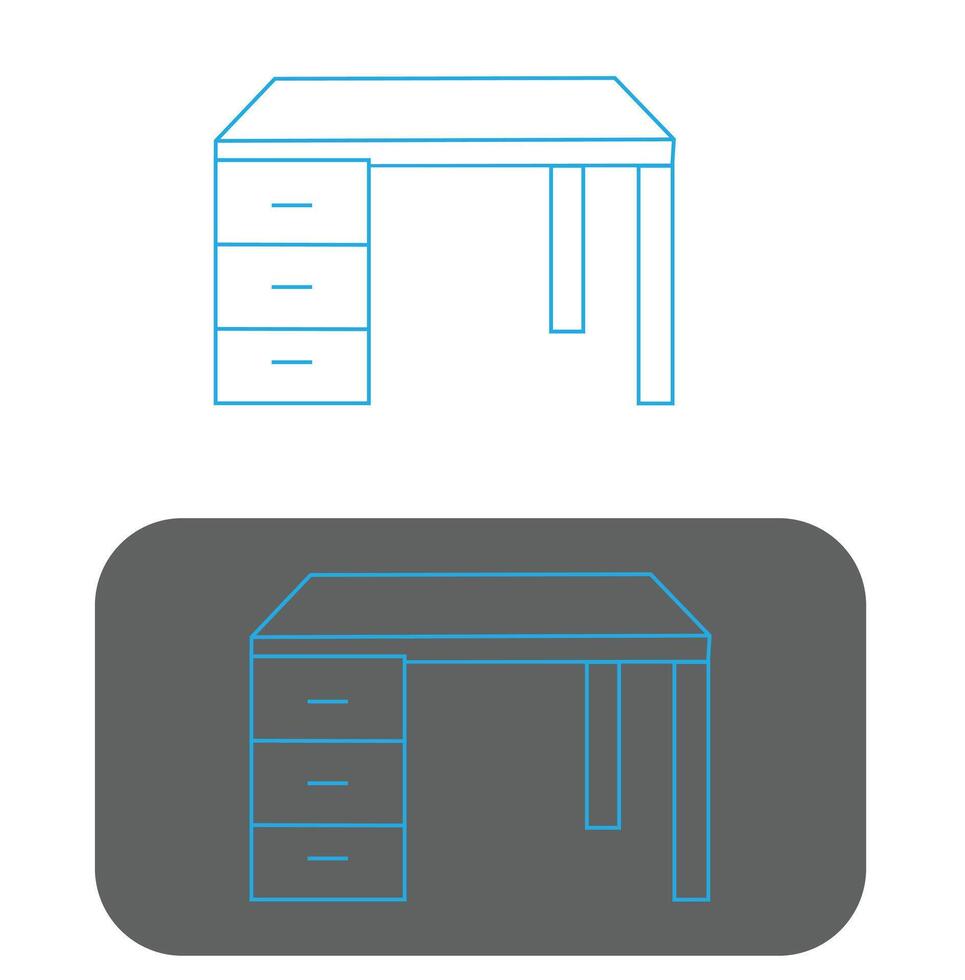 Business Office Desk Line Art Vector Illustration. Illustration of open space interior. Modern office.