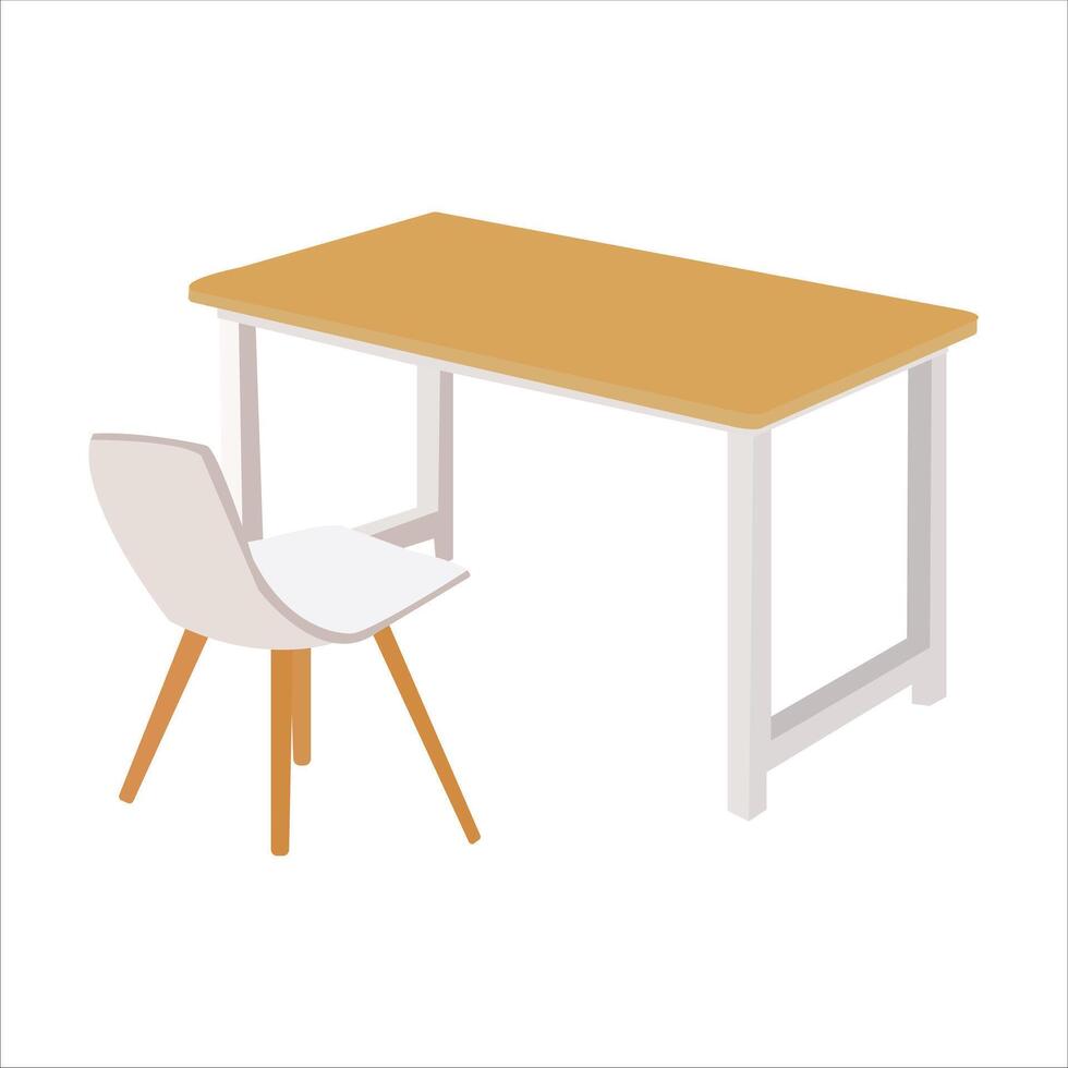 Vector table with four legs light brown.Coffee table and three chairs. vector illustration.set of wooden tables vector illustration.Wooden table isolated illustration on white background.