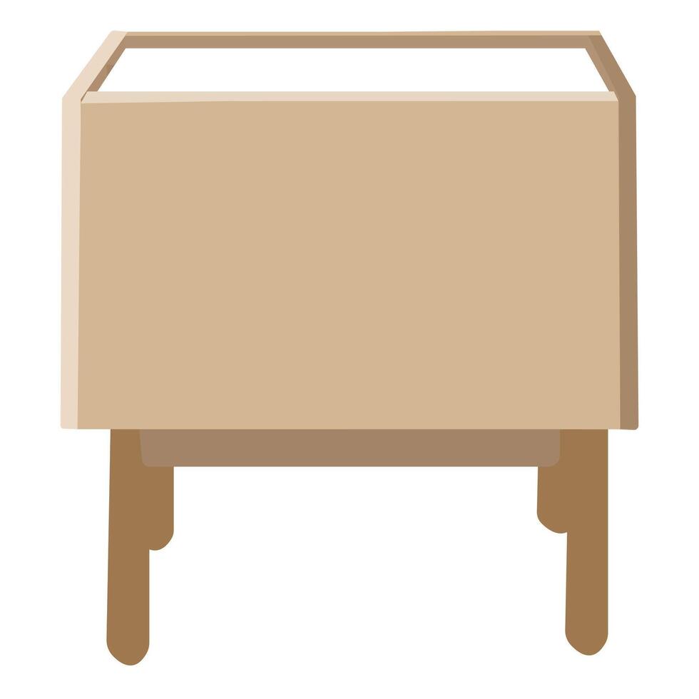 Vector table with four legs light brown.Coffee table and three chairs. vector illustration.