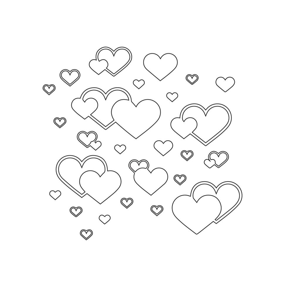 Valentines day background with heart pattern and typography of happy valentines day text . Vector illustration.