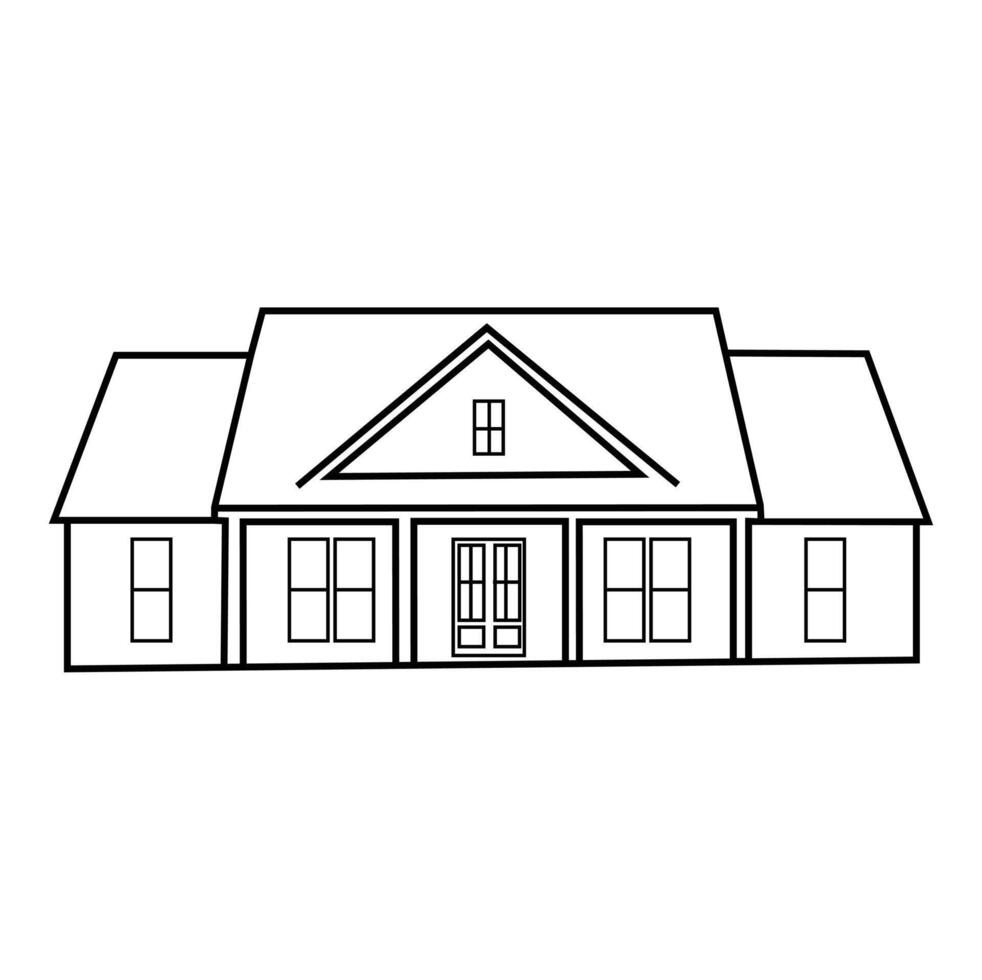 Continuous thin line home vector illustration, minimalist house icon. Continuous one line drawing heart inside house, Love in family symbol.