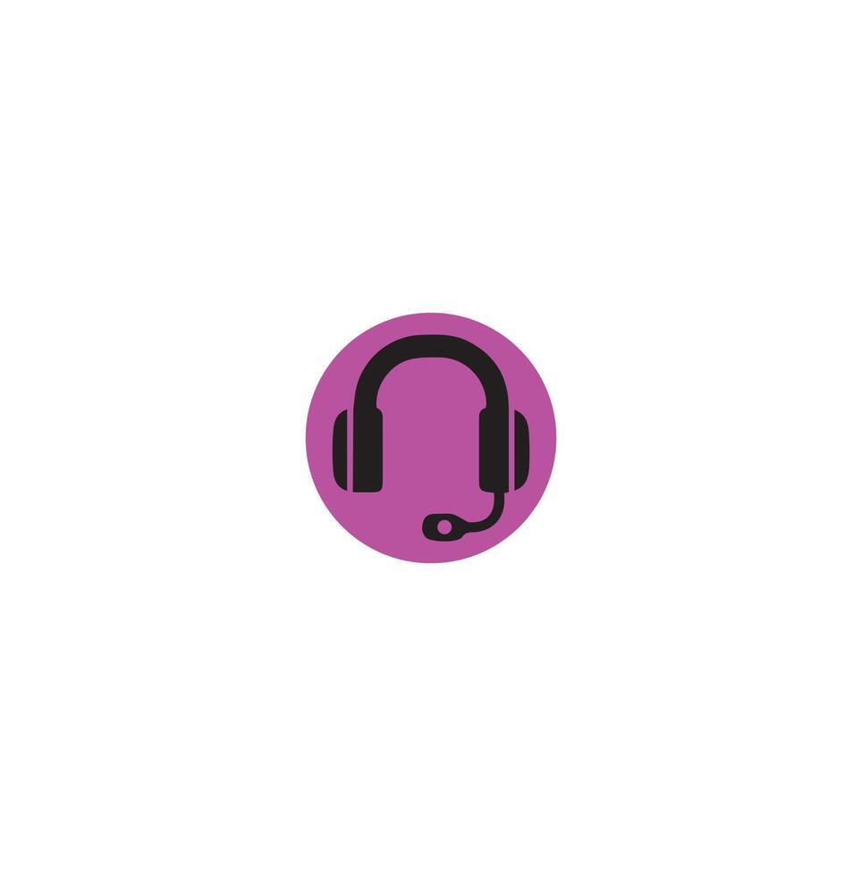 Vector headphones icon. Black symbol silhouette isolated on modern gradient background. Headphone Icon.