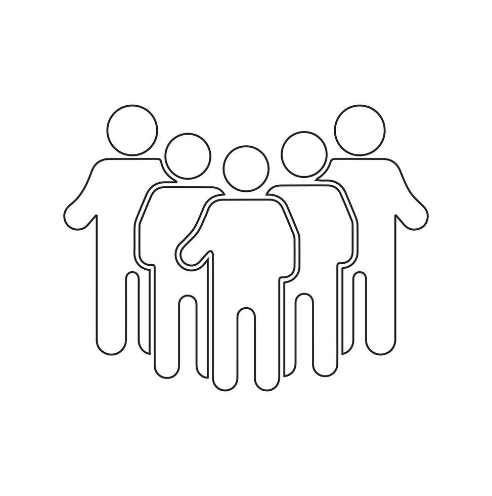 Minimal Teamwork in business management icon set.Man and woman icons set. male and female sign and symbol. Girls and boys. vector