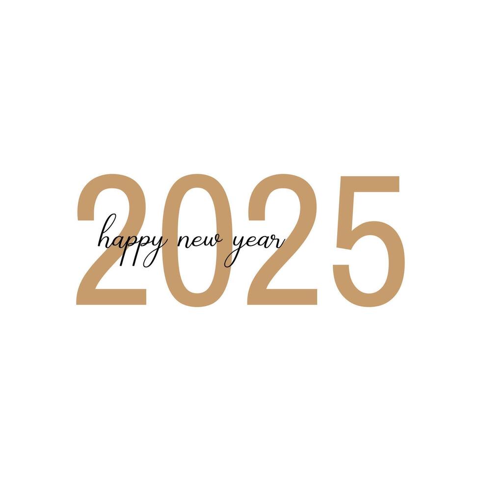 Happy newyear letters banner, vector art and illustration. Big Set of 2025 Happy New Year logo text design. 2025 number design template.