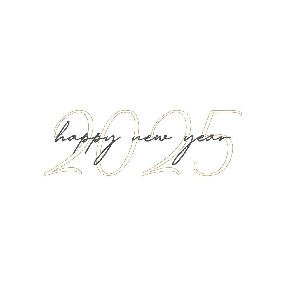 Happy newyear letters banner, vector art and illustration. Big Set of 2025 Happy New Year logo text design. 2025 number design template.