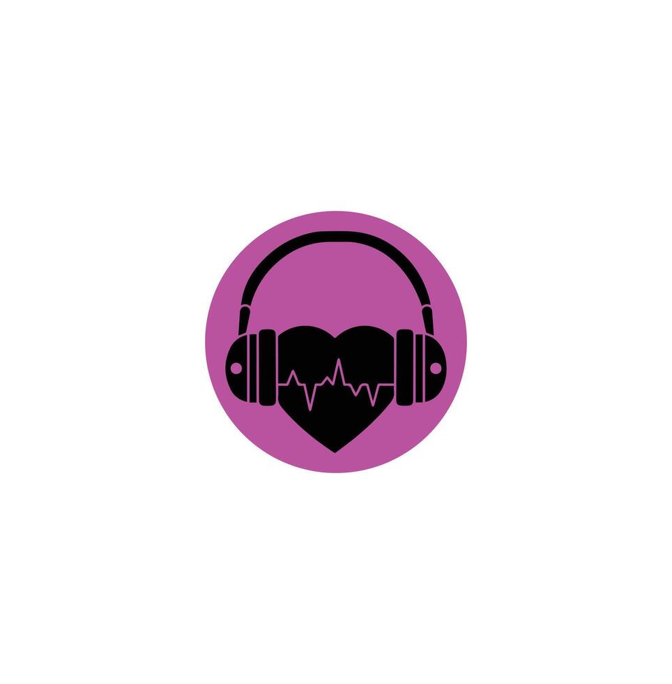 Vector headphones icon. Black symbol silhouette isolated on modern gradient background. Headphone Icon.