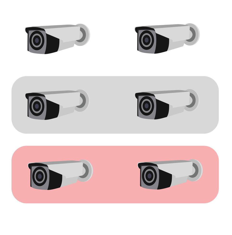 Vector illustration of cctv and camera sign.Vector realistic cctv isolated on white background. Surveillance equipment. Security monitoring system for smart home, company.