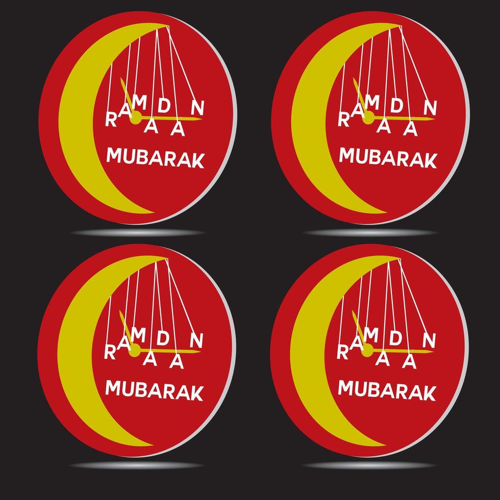 Collection of modern style Ramadan Mubarak greeting cards with retro Boho design.Eid Mubarak Design Background. Vector Illustration for greeting card, poster and banner.