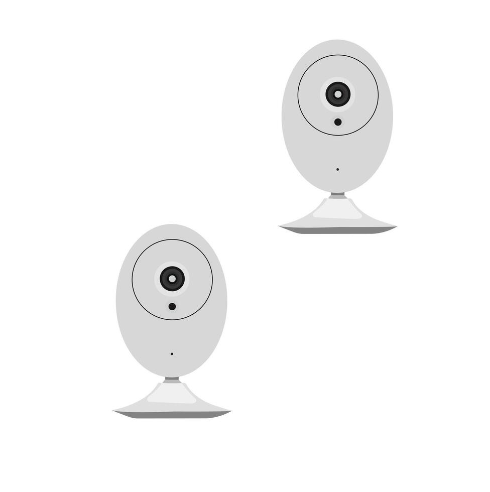 Vector illustration of cctv and camera sign.Vector realistic cctv isolated on white background. Surveillance equipment. Security monitoring system for smart home, company.