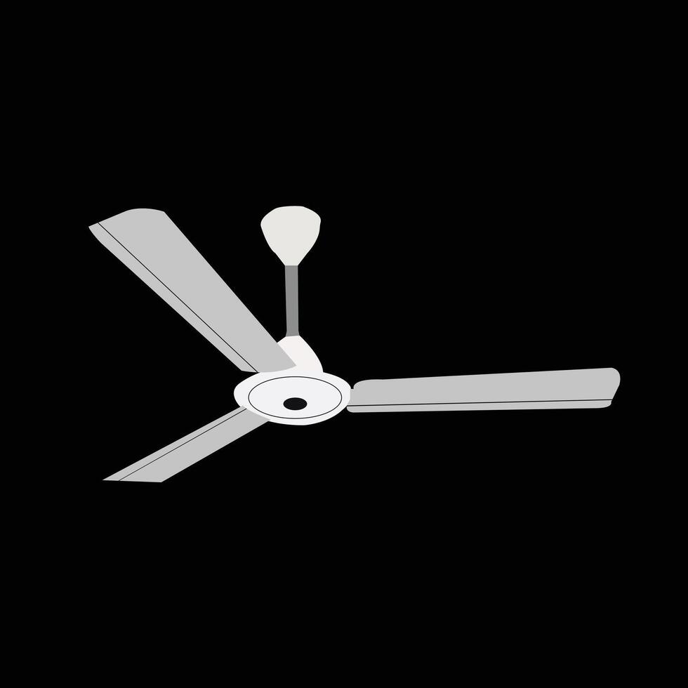Fan icons. Vector illustration.Collection of electric fans of various types isolated on white and black background.Vector illustration in flat cartoon style. Editable Clip Art.