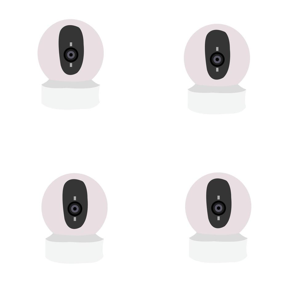 Vector illustration of cctv and camera sign.Vector realistic cctv isolated on white background. Surveillance equipment. Security monitoring system for smart home, company.